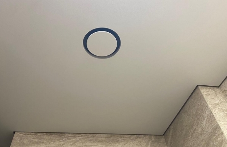 Теневой диффузор для натяжного потолка FoZa d150мм с вентилятором на шарикоподшипнике d100мм с выходом на трубу 60х120мм